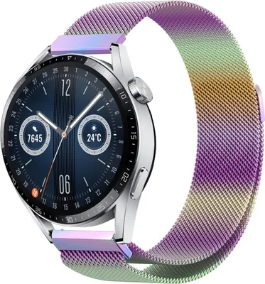 Produktbild von Strap-it Milanese - Kompatibel mit Huawei Watch GT 3Armband 46mmHochwertiger Edelstahlhuawei watch elegant Armband mit Magnetverschluss für 22mmArmband Bunt