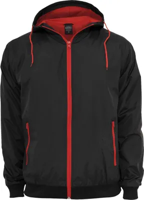 Produktbild von Urban Classics - CONTRAST WINDBREAKER schwarz / rot - 3XL