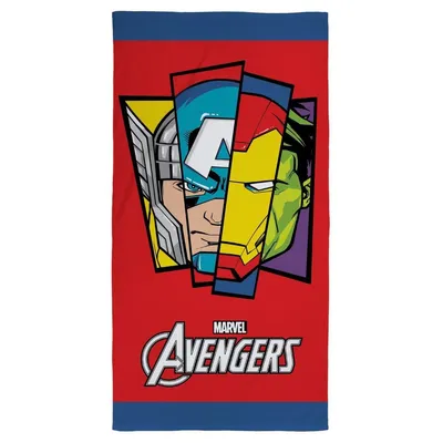 Produktbild von Marvel Avengers - Badetuch, Baumwolle, Abzeichen AG3226 (Einheitsgröße) (Rot/Bunt)