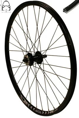 Produktbild von REDONDO 26 Zoll Hinterrad Laufrad Hohlkammer V-Profil Felge QR Schwarz Disc
