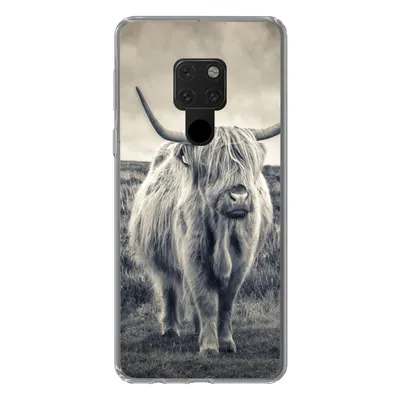 Produktbild von MuchoWow® Handyhülle Schutzhülle Hülle für Huawei P40 Lite Schottischer Hochländer - Tiere - Wolken - Kuh - Natur Silikon Softcase Handy Hülle - Handy