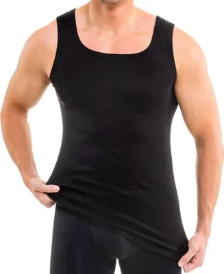 Herren Tank Top mit rechteckigem Ausschnitt schwarz