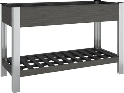 Produktbild von vidaXL Garten-Hochbeet mit Ablage Grau 120x50x75 cm WPC