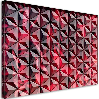 Produktbild von Leinwandbild Rote Geometrie 60x40 Feeby Rot bild für die wand bereit zum aufhängen