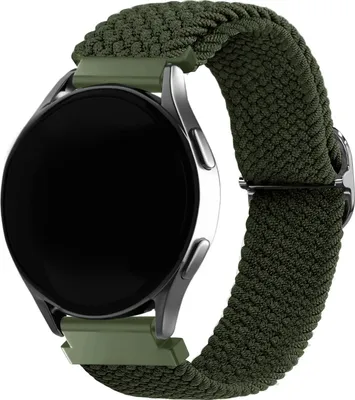 Produktbild von Strap-it Samsung Galaxy Watch 6 - 44mm Gewebtes Nylon Armband (Olivgrün)