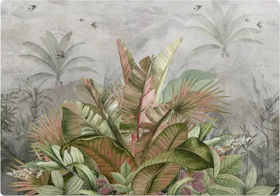 Produktbild von Tropischer Dschungel – Bodenschutzmatte – Stuhlunterlage 100x100 cm – Rutschfest – Hartbodenmatte