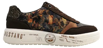 Imagen del producto de Zapatos deportivos Mustang para mujer, con cordones, color marrón, estilo casual