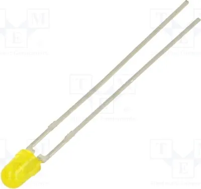 Produktbild von 2x LED gelb TLHY4405 LED Dioden THT 3mm 30° 3mm 6,3÷11mcd