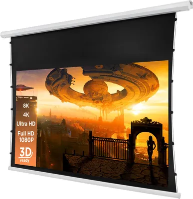Produktbild von celexon basic Tension-Leinwand 90" | 200x113 cm 16:9 | elektrische Full-HD 4K Beamerleinwand mit Seilspannsystem für Heimkino und Büropräsentationen | Decken-/Wandmontage möglich | inkl. Fernbedienung