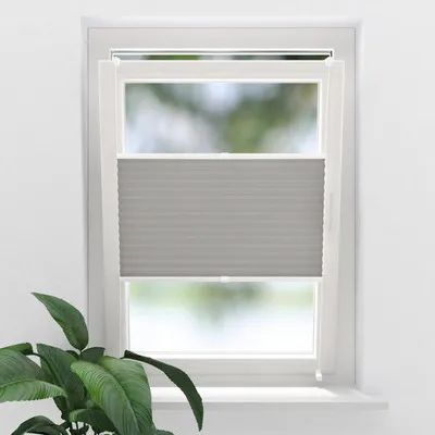 Obrázok produktu pre Plisé žalúzia bez vŕtania SOLUNA s bočným vedením svetlosivá 45x130 cm