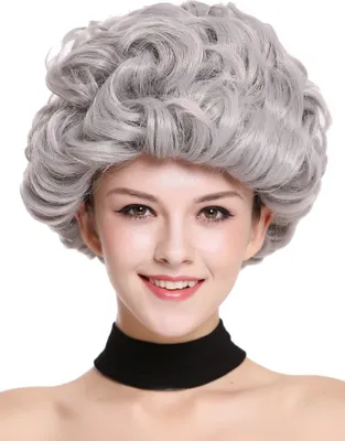 Produktbild von WIG ME UP Perücke Grau Locken Oma Großmutter 91097-ZA68E