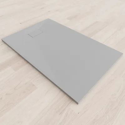 Produktbild von i-flair - SMC Duschwanne 140x90 cm mit anti-rutsch Oberfläche in grauer Steinoptik inkl. Ablaufgarnitur