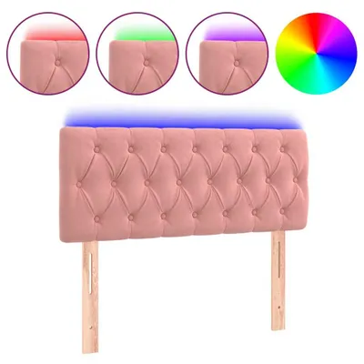 Produktbild von vidaXL LED Kopfteil Rosa 90x7x78/88 cm Samt