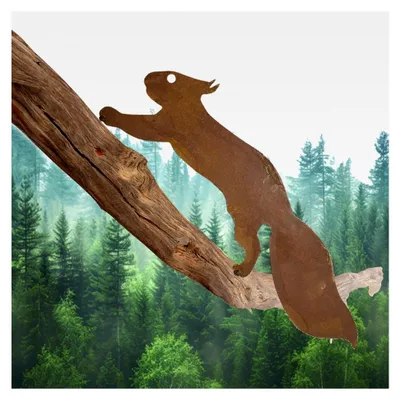 Produktbild von Rostiges Eichhörnchen, Metall Eichhörnchen Deko, Gartendekoration für den Außenbereich, Rost Deko für den Garten