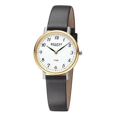 Produktbild von Regent Armbanduhr Damen Leder Analog Uhr schwarz Lederarmband URF1558
