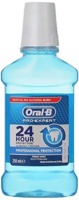 Zdjęcie produktu dla Pyn do pukania jamy ustnej Oral-B Pro-Expert Professional Protection - Fresh Mint, 250 ml