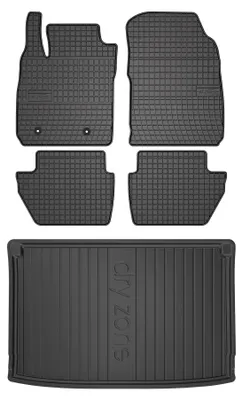 Productafbeelding van Rubberen automatten + kofferbakmat voor Ford EcoSport MK2 FL 2017-2022 (SUV) – 5-delig, zwart, op maat – Wielganizator SolidPRO