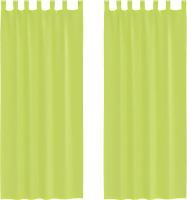 Produktbild von vidaXL Voile Vorhänge mit Lasche 2 Stk. Apfelgrün