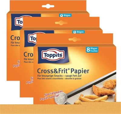 Produktbild von Toppits® Cross & Frit Papier Back-Spezialpapier Snackpapier 8 Bögen ( 3er Pack