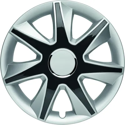 Produktbild von Wieldoppen 15 Zoll, Silber/Schwarz, Kunststoff, für Stahlfelgen