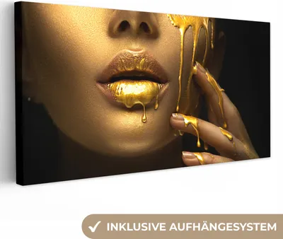 Obrázek produktu pro OneMillionCanvasses® - Plátno - Zlatá - Žena - barevné, nástěnný obraz, nástěnné dekorace obrazy obývací pokoj, 80x40cm