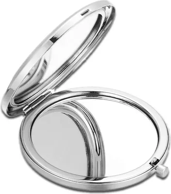 Produktbild von Kosmetikspiegel weiß elegant Metall Öffnung für Handtasche l11