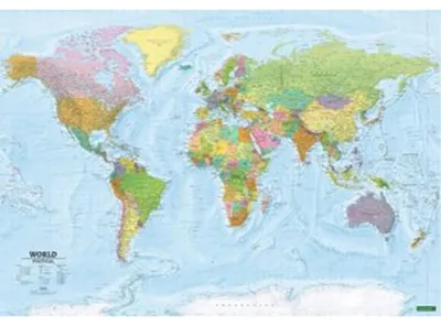 Obrázek produktu pro freytag & berndt Plakát Světová mapa, politicko-fyzická, v angličtině, měřítko 1:20 mil.