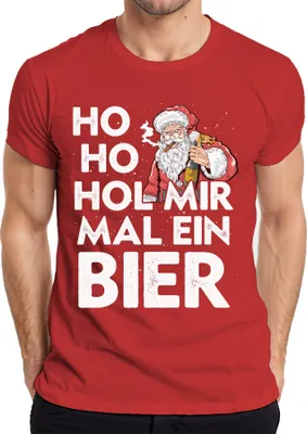 Produktbild von Ho Ho Hol Mir Mal Ein Bier Weihnachtsmann - Santa Weihnachtsgeschenk Christmas Herren T-Shirt, Rot, XXL
