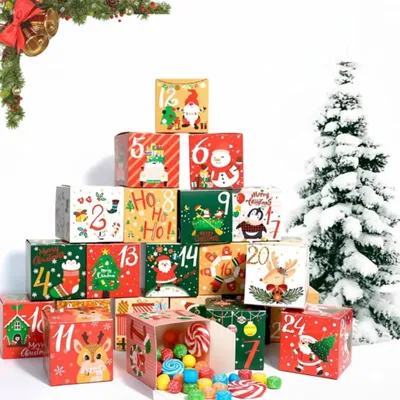 Produktbild von Adventskalender 2025-24 Boxen Befš¹llbar, Adventskalender Schachteln 7x7x7cm Diy Advent Kalender Zum Befš¹llen adventskalender zum befš¹llen Fš¹r Weihnachtsdeko & Weihnachten Geschenk?