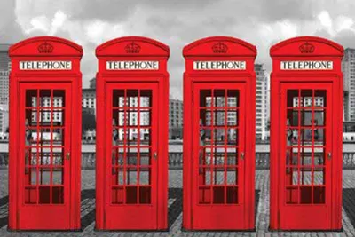 Produktbild von London - Poster - Phoneboxes + 1 Ü-Poster der Grösse 61x91,5cm