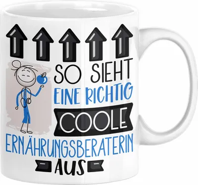 Produktbild von Ernährungsberaterin Geschenk Tasse Lustig Geschenkidee für Ernährungsberaterin Geburtstag So Sieht Eine Richtig Coole Ernährungsberaterin Aus Frauen Spruch (Weiß)