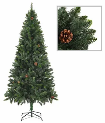 Obrázek produktu pro vidaXL Umělý vánoční stromek se světýlky a šiškami 180 cm