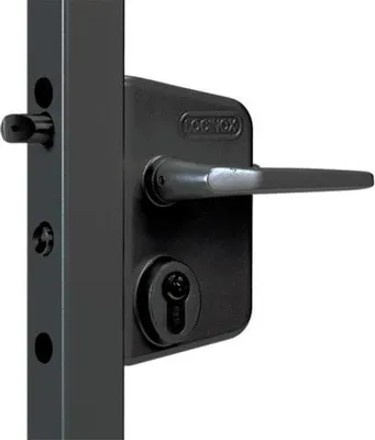 Produktbild von Schloss RAL 9005 Schwarz LOCINOX - Schwingtor Türdrücker + Zylinder - Profil 30 bis 50 - LAKQ3030 U2L