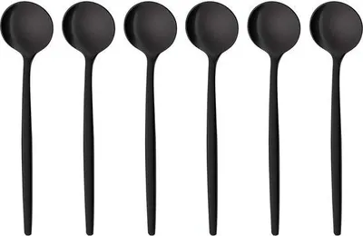 Produktbild von Famanu Espressolöffel Elegantes Design - Schwarz, 6 Stück