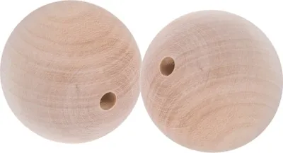 Obrázek produktu pro Dřevěné korálky 25 mm surové s dekupáží 2 kusy