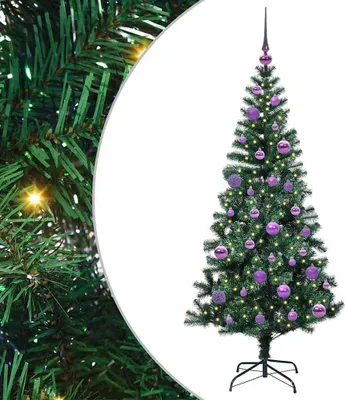 Zdjęcie produktu dla vidaXL Sztuczna, oświetlona choinka zielona 150 cm