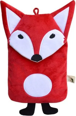 Produktbild von 0,8L Tier-Wärmflasche Öko, Veloursbezug, Kuscheltier, Wärmekissen, Fuchs (rot)