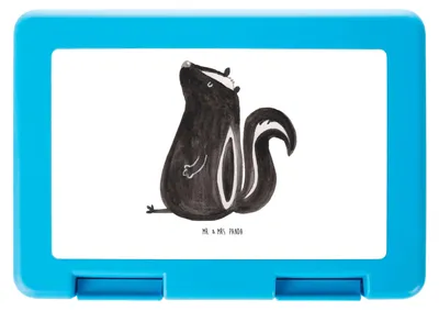 Produktbild von Mr. & Mrs. Panda Bentobox Stinktier Sitzen - Weiß - Geschenk, Vorratsbehälter, Raubtier, Büro, Skunk, Lunchbox, Brotbehälter, Spruch, Bento Box, Stinki, Snackbox