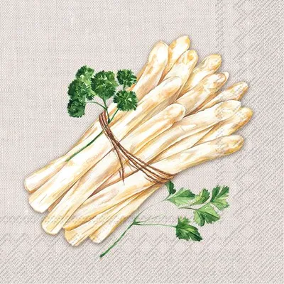 Produktbild von Servietten 33x33 cm - WHITE ASPARAGUS linen
