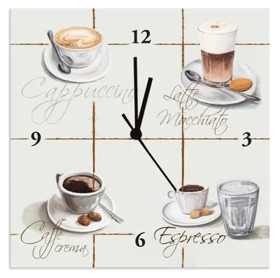 Produktbild von ARTland Wanduhr auf Alu Quarzuhr - schwarzer Zeiger Cappuccino - Kaffee Größe: 30x30 cm