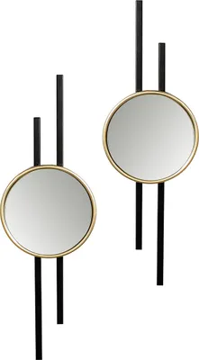 Obrázok produktu pre Zrkadlo Gilde, "Mirror", kov, zrkadlové sklo, zlatá farba, čierna, , , š. 23 cm, v. 73 cm 2 kusy podľa obrázku 74958 /Predaj len do vypredania zásob