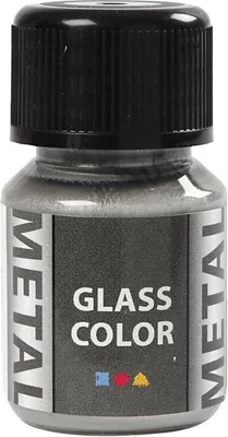 Produktbild von Creativ Company Glasfarbe Silber Metallic 30ml - Porzellan Bastelfarbe
