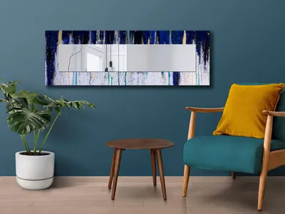 Produktbild von Wallity, 40120NISMA-025, Dekorativer Spiegel, SPIEGEL, Saxofonblau, 20 x 100 cm