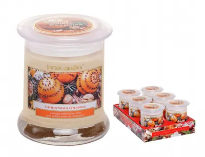 Obrázok produktu pre Nohel Garden Sviečka v skle Vianočná sviečka s vôňou POMERANČE 260g