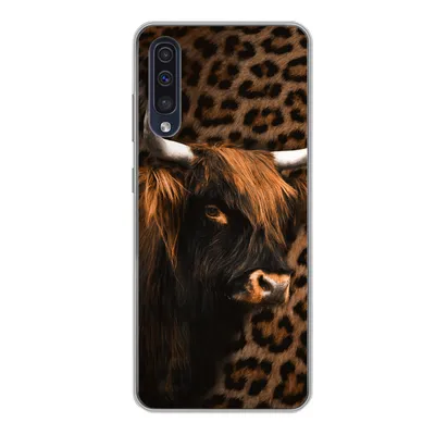 Produktbild von MuchoWow® Handyhülle Schutzhülle Hülle für Samsung Galaxy A50 Schottischer Highlander - Pelz - Pantherdruck Silikon Softcase Handy Hülle - Mobiltelefonhülle