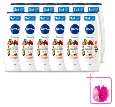 Productafbeelding van 12 x NIVEA Winter Moment Cacao douchegel - 250 ml - Voordeelverpakking - 12 stuks
