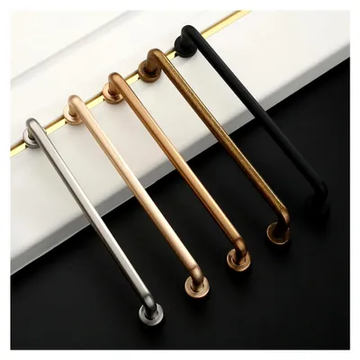 Produktbild von 10 Möbelgriffe Gold, 128mm Lochabstand, Zinklegierung für Schubladen und Schränke