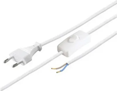 Produktbild von Stromkabel mit Stecker - 1,5 Meter - 2-polig  - 230V - mit Ein- und Ausschalter