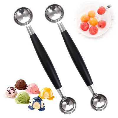 Produktbild von Doppelseitiger Melonenausstecher ø 25/30 mm, 2 Stück, doppelseitiger Löffel, Profiqualität, Melonenausstecher, Fruchtentkerner, Melonenlöffel