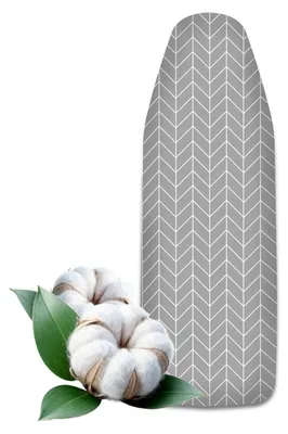 Bügelbrettbezug 135x50 cm, Baumwolle, grau, mit Gummizug